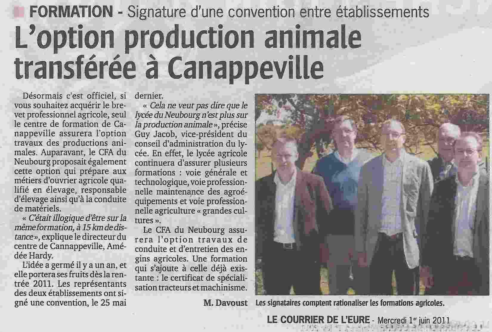 LE COURRIER DE L'EURE (1 JUIN 2011)